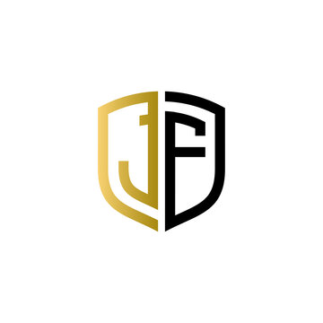 jf shield logo design vector icon	
