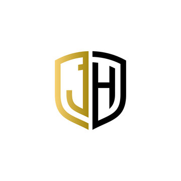 Jh Shield Logo Design Vector Icon	
