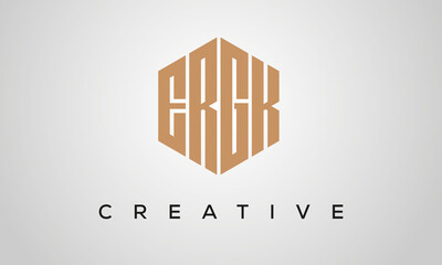 letters ERGK creative polygon hexagon logo victor template