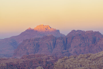 Sunrise view towards Jabal Harun Near Petra