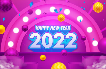 Realistic new year background template