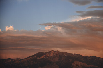 Sunset over the Wasatch Mountains in Ogden Utah