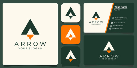 Letter A logo design with arrow symbol