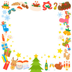 Obraz na płótnie Canvas シンプルで可愛いクリスマスセールのフレーム素材