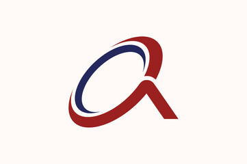 A Logo swoosh. Letter A with rings Design Vector Illustration Modern Icon.
