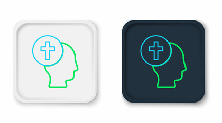Line Priest icon isolated on white background. Colorful outline concept. Vector