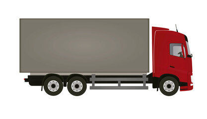 Red delivery truck. vector illustration
