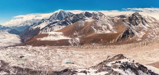 Crédence de cuisine en verre imprimé Lhotse Mountain landscape and Nuptse mount glacier from Chukhung Ri view point Sagarmatha National Park, Nepal.