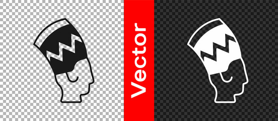 Black Nefertiti icon isolated on transparent background. Vector
