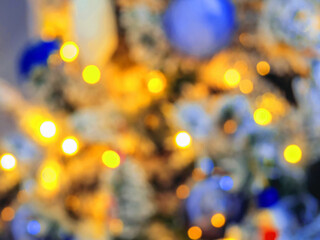 Blurred christmas lights. Colorful background. Holiday decoration..
