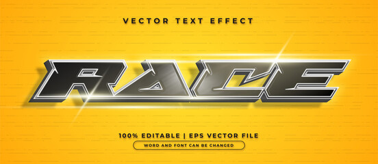 Race text, glow editable text effect style template