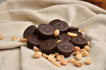 Dark chocolate peanut butter cups