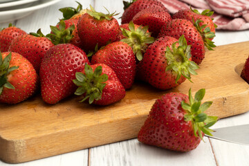 Fresh ripe strawberies close up