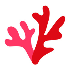 Two coral twigs isolated background