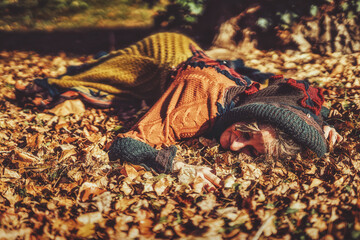 beautiful shamanic woman in the nature.