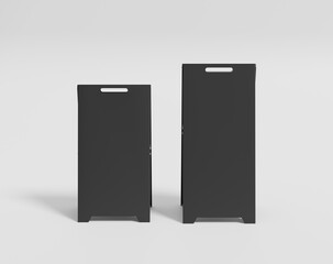 Black stand board on the empty background, chalkboard menu sign