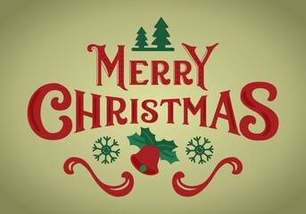 Typography Merry christmas vintage design art