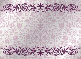 wedding card design, paisley floral pattern , India	