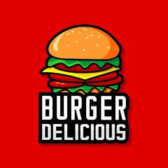 hamburger logo, cafe and restaurant logo, template