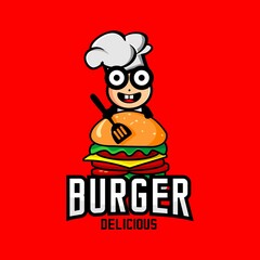 hamburger logo, cafe and restaurant logo, template
