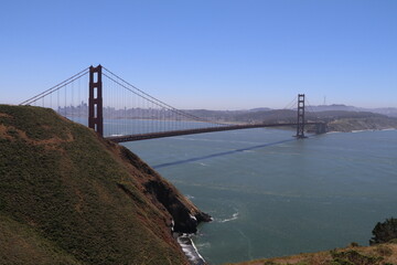 Amazing walk at the Golden Gate Bridge in San Francisco, United States of America. What a wonderful place in the Bay Area. Epic sunset and an amazing scenery. One of the most famous place in the world