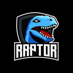 Raptor gaming logo design vector