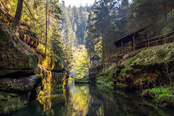 Famous small house in the Edmund's gorge in the Bohemian Switzerland 