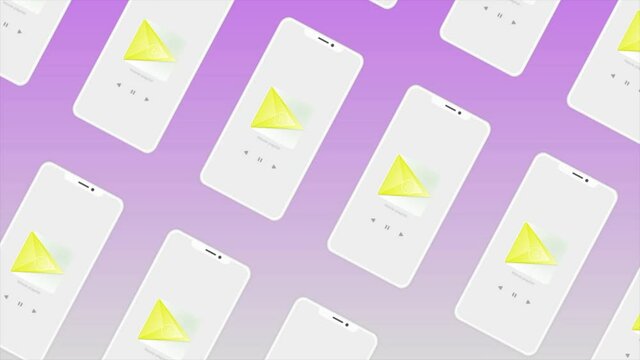 Abstract process of a new smartphone application development. Motion. Concept of design and digital technologies.