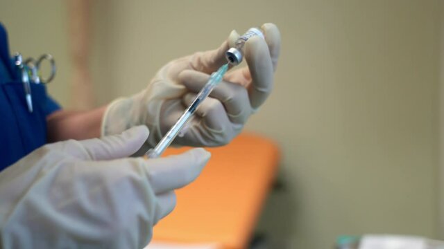 Europe, Italy, Milan December 2021 - Vaccination against covid-19 Coronavirus epidemic with Pfizer vaccine in San Carlo hospital , Omicron variant