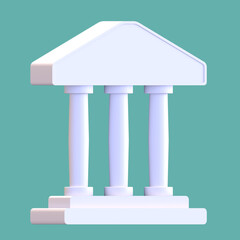 auction house icon 3d rendered illustration