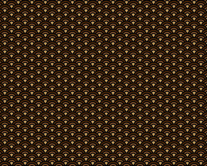 Black and gold pattern. Japanese wave pattern. Asia ethnic pattern design