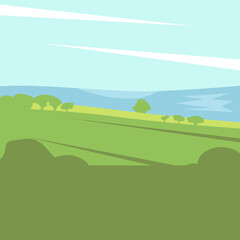 Obraz premium landscape with field and blue sky