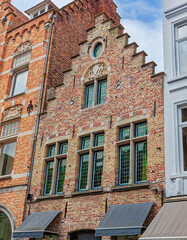 Fototapeta premium Traditional colorful Belgian house facades in Bruges.