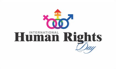 Creative Template Design for International Human Rights Day. Symbol of Male, Female  Transgender. Editable Illustration.