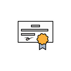 Certificate, license colored icon. Can be used for web, logo, mobile app, UI, UX