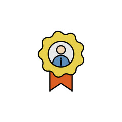 Award, employee, worker colored icon. Can be used for web, logo, mobile app, UI, UX