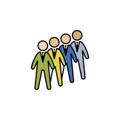 Candidates, group, workers colored icon. Can be used for web, logo, mobile app, UI, UX