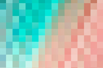 Separated into blue and red sections pixels stairs