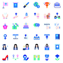 International Women's Day related flat icon vector illustration