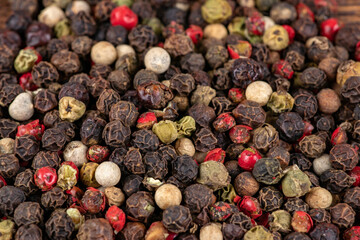 Colored peppers mix close up background
