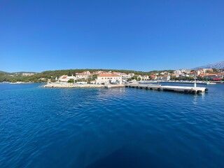 Fototapeta na wymiar Sumartin Insel Brac Dalmatien Kroatien - Fähre nach Makarska - Festland