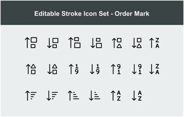 set and collection of thin icons about mark order. vector icons