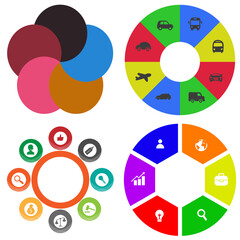 Obraz premium Business infographics. Set of pie chart 