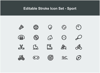 set of thin icons about sport type. vector icons