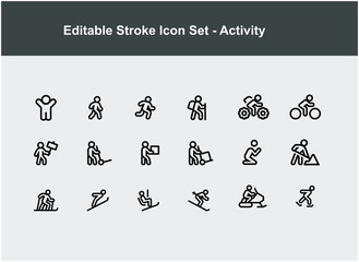 set of thin icons about activities. vector icons