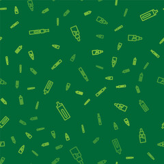 Set line Electronic cigarette, and Vape liquid bottle on seamless pattern. Vector