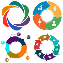 Business infographics. Set of pie chart	