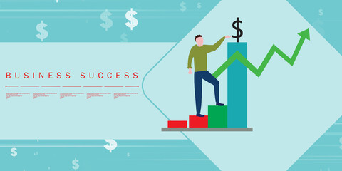 2d illustration business growth concept