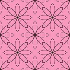 Geometric floral seamless pattern with flower for wallpaper and fabrics and textiles