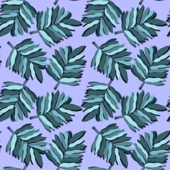 Seamless pattern with leaves for fabrics and textiles